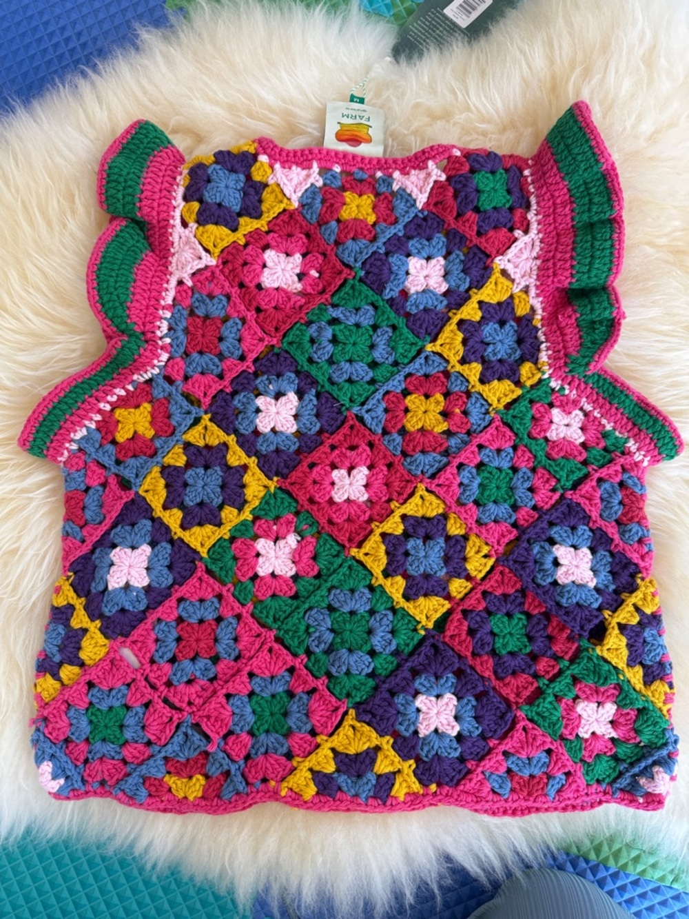FARM Rio Crochet Square Vest - Picture 2 of 5